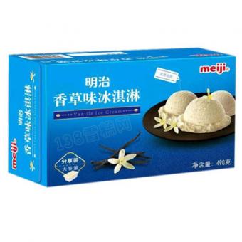 明治Meiji香草味冰淇淋1L家庭装