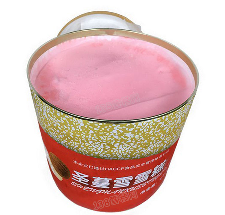 圣蔓雪餐饮桶装雪糕草莓味冰淇淋4kg